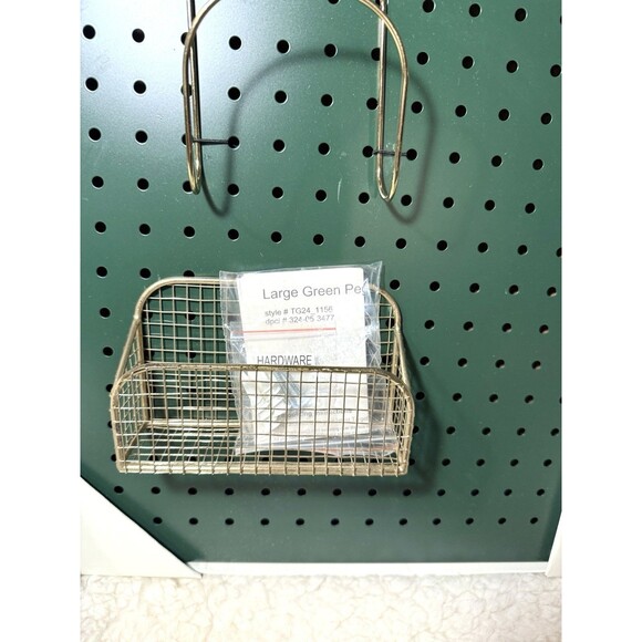 Large Metal Pegboard Wall Organizer Set Green/Gold - Hearth & Hand Magnolia READ - Picture 4 of 5